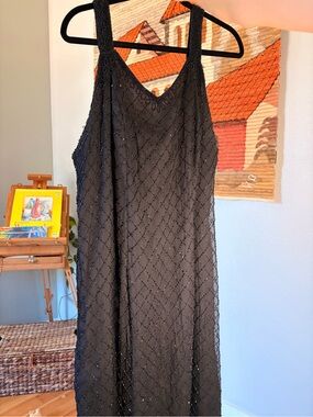 Black Beaded silk gown